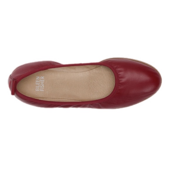 NEW Eileen Fisher Notion Ballet Flat in Cranberry - Size 6 - Picture 2 of 7